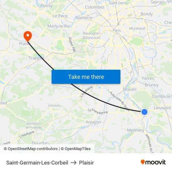 Saint-Germain-Les-Corbeil to Plaisir map