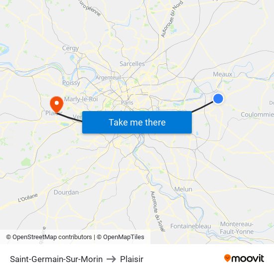Saint-Germain-Sur-Morin to Plaisir map