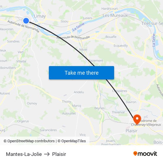 Mantes-La-Jolie to Plaisir map