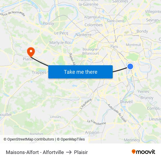 Maisons-Alfort - Alfortville to Plaisir map