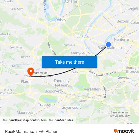 Rueil-Malmaison to Plaisir map