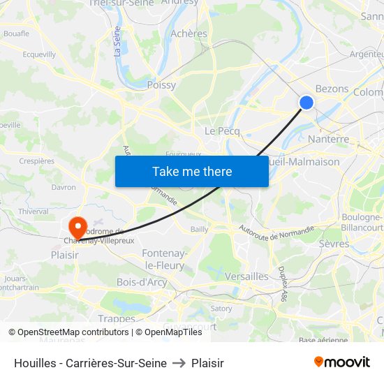 Houilles - Carrières-Sur-Seine to Plaisir map