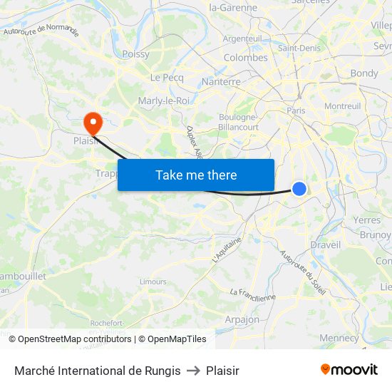 Marché International de Rungis to Plaisir map