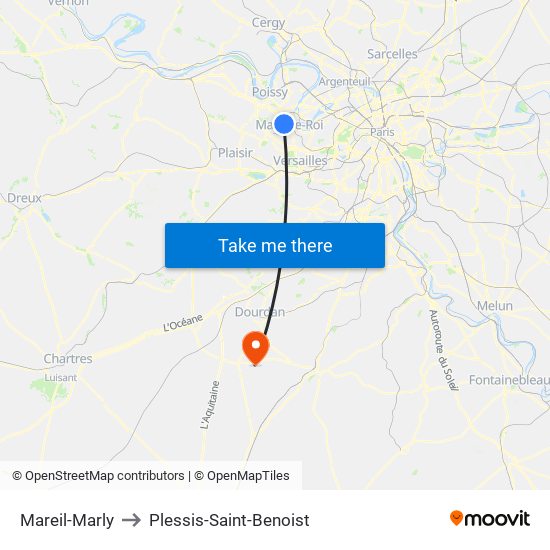 Mareil-Marly to Plessis-Saint-Benoist map