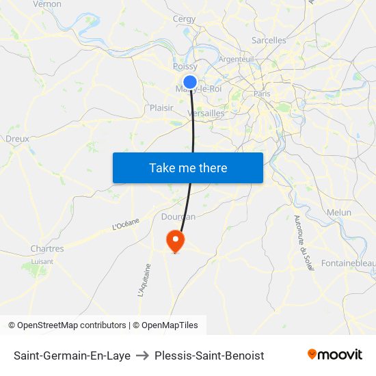 Saint-Germain-En-Laye to Plessis-Saint-Benoist map