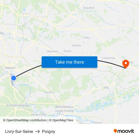 Livry-Sur-Seine to Poigny map
