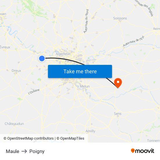 Maule to Poigny map