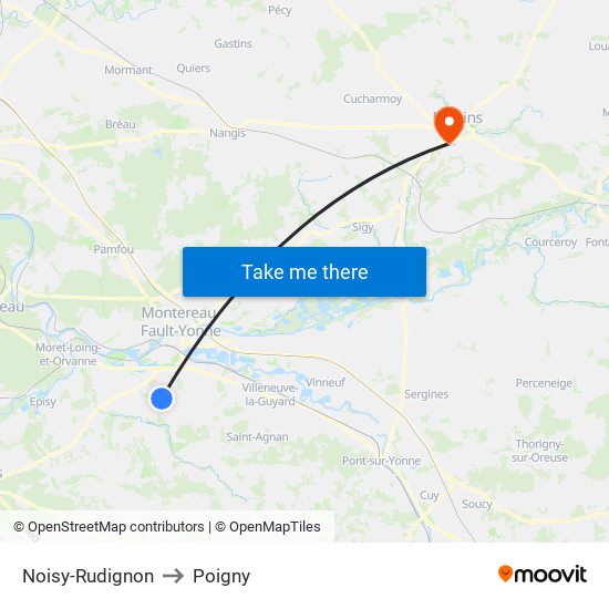 Noisy-Rudignon to Poigny map
