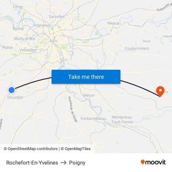Rochefort-En-Yvelines to Poigny map