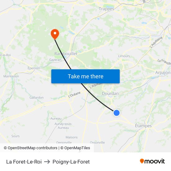 La Foret-Le-Roi to Poigny-La-Foret map
