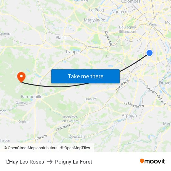 L'Hay-Les-Roses to Poigny-La-Foret map