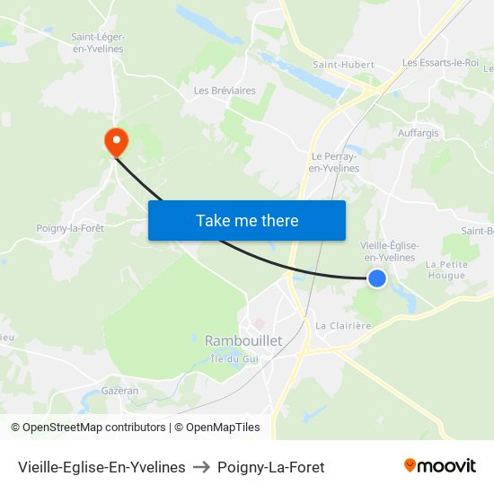 Vieille-Eglise-En-Yvelines to Poigny-La-Foret map
