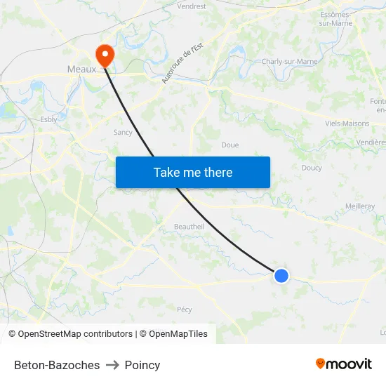 Beton-Bazoches to Poincy map