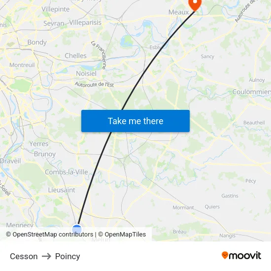 Cesson to Poincy map