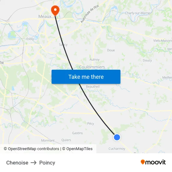 Chenoise to Poincy map