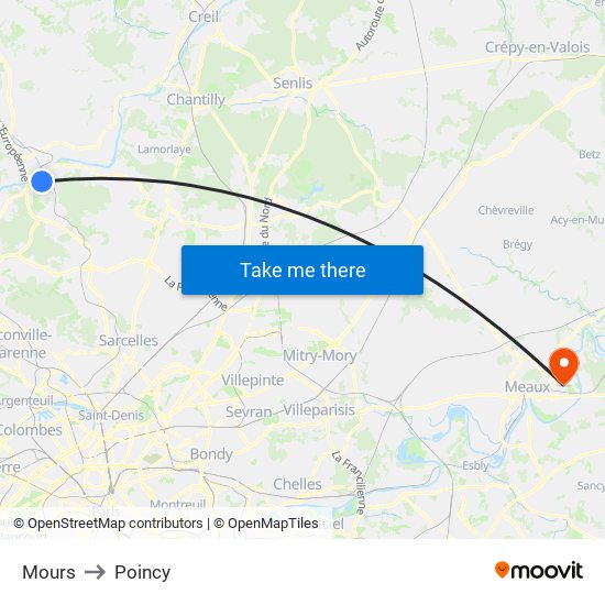 Mours to Poincy map
