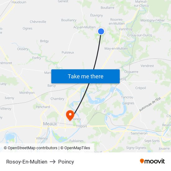 Rosoy-En-Multien to Poincy map