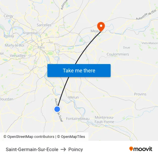 Saint-Germain-Sur-Ecole to Poincy map