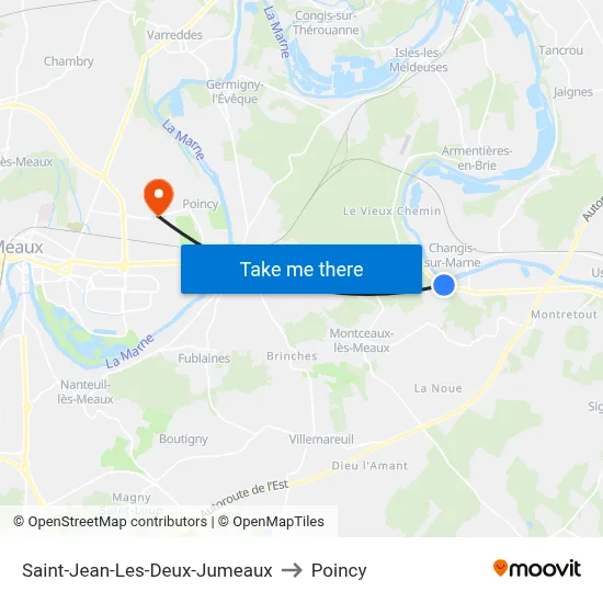 Saint-Jean-Les-Deux-Jumeaux to Poincy map