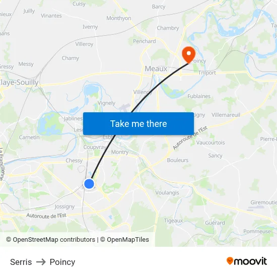Serris to Poincy map