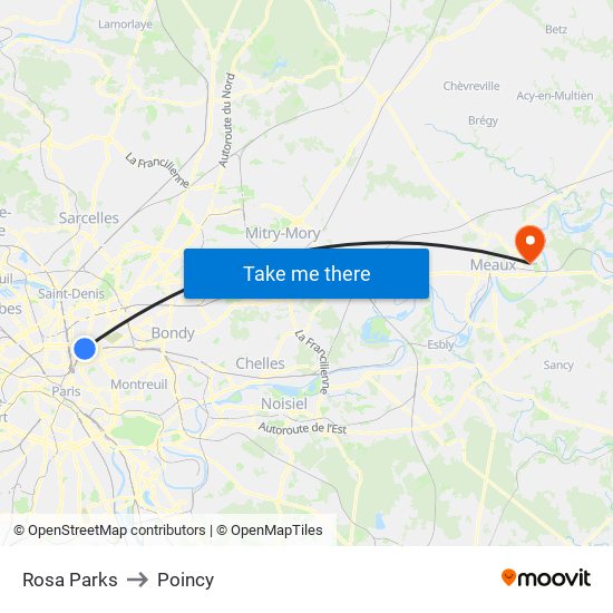 Rosa Parks to Poincy map