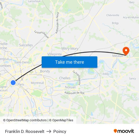 Franklin D. Roosevelt to Poincy map