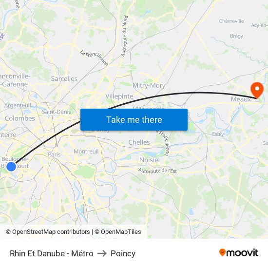 Rhin Et Danube - Métro to Poincy map