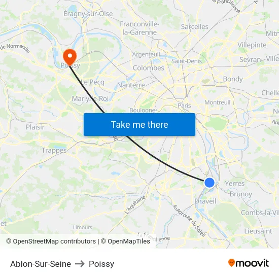 Ablon-Sur-Seine to Poissy map
