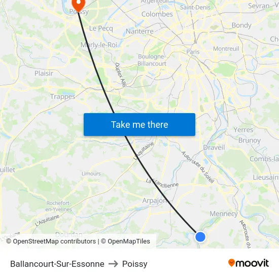 Ballancourt-Sur-Essonne to Poissy map