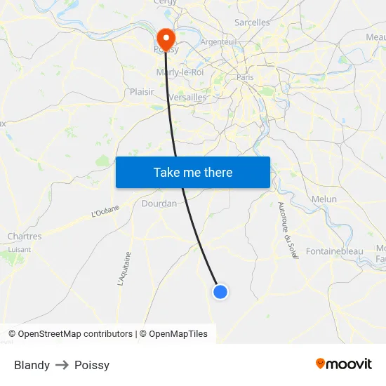 Blandy to Poissy map