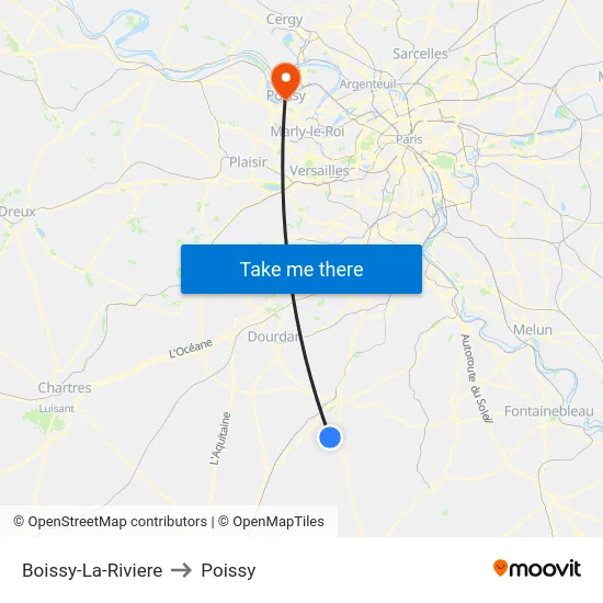 Boissy-La-Riviere to Poissy map