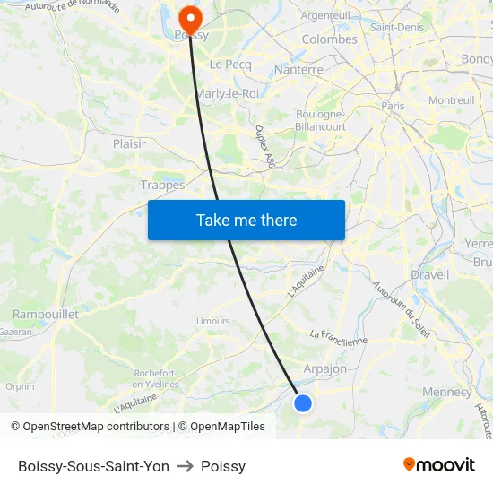 Boissy-Sous-Saint-Yon to Poissy map