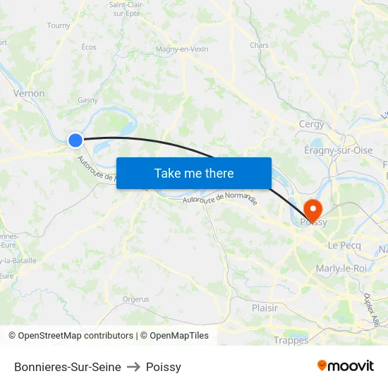 Bonnieres-Sur-Seine to Poissy map