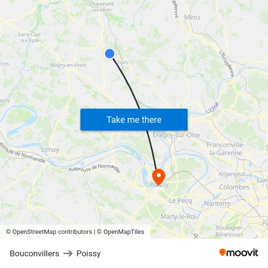 Bouconvillers to Poissy map