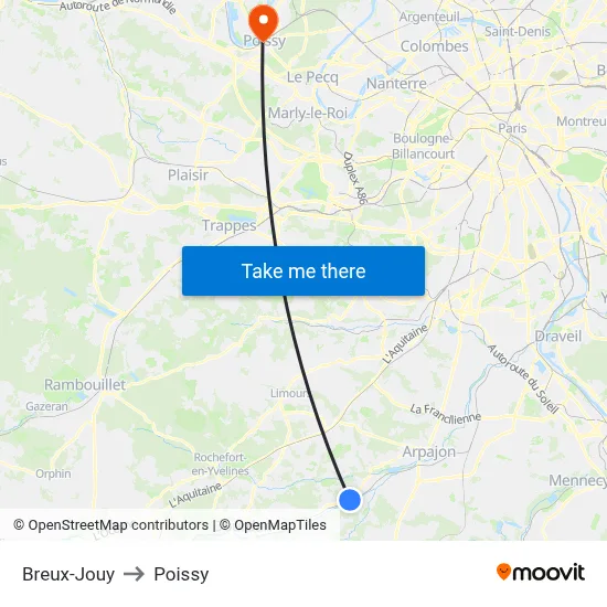 Breux-Jouy to Poissy map