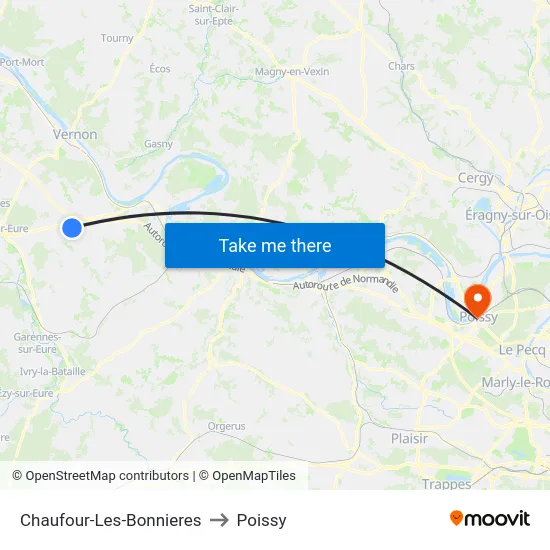 Chaufour-Les-Bonnieres to Poissy map