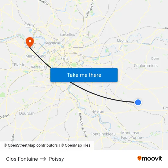 Clos-Fontaine to Poissy map