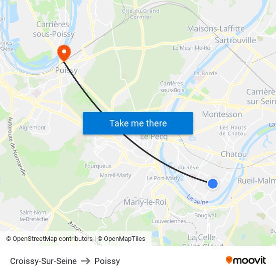 Croissy-Sur-Seine to Poissy map