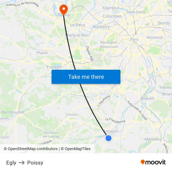 Egly to Poissy map