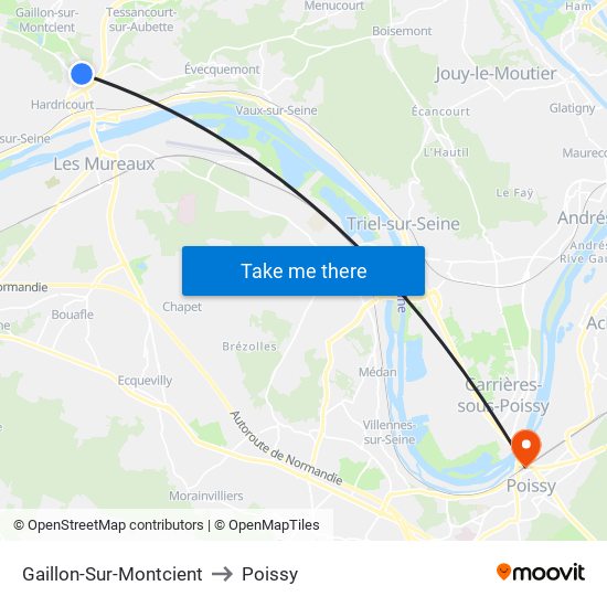 Gaillon-Sur-Montcient to Poissy map