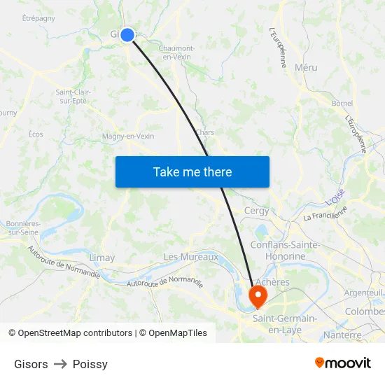 Gisors to Poissy map