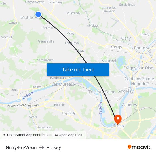 Guiry-En-Vexin to Poissy map