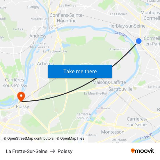 La Frette-Sur-Seine to Poissy map