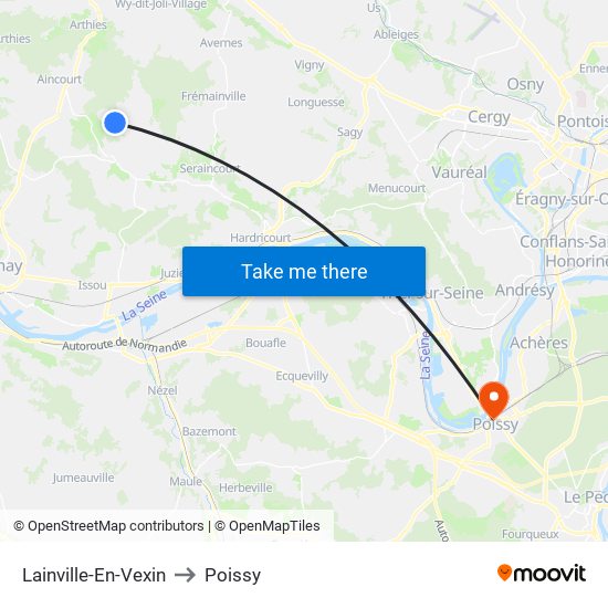 Lainville-En-Vexin to Poissy map