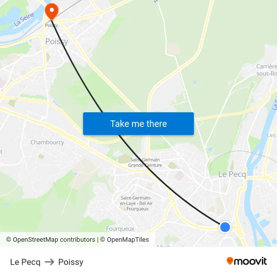 Le Pecq to Poissy map