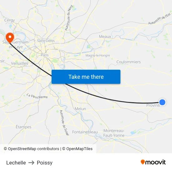 Lechelle to Poissy map
