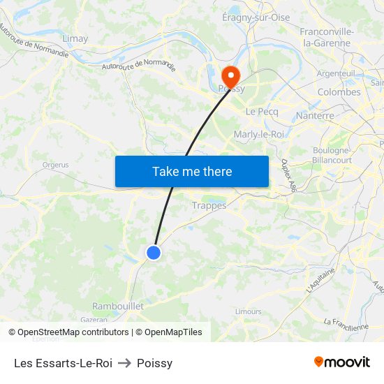 Les Essarts-Le-Roi to Poissy map