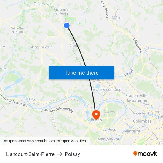 Liancourt-Saint-Pierre to Poissy map