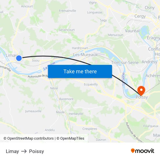 Limay to Poissy map