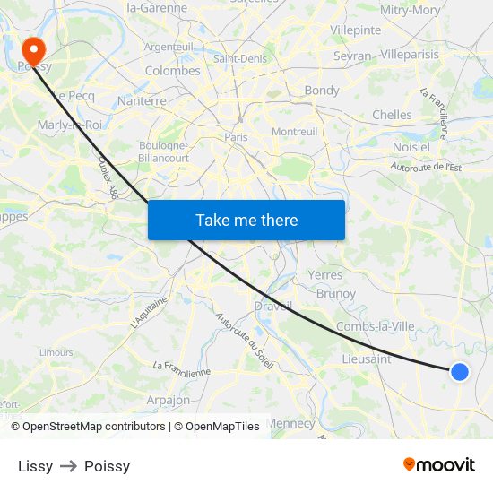 Lissy to Poissy map